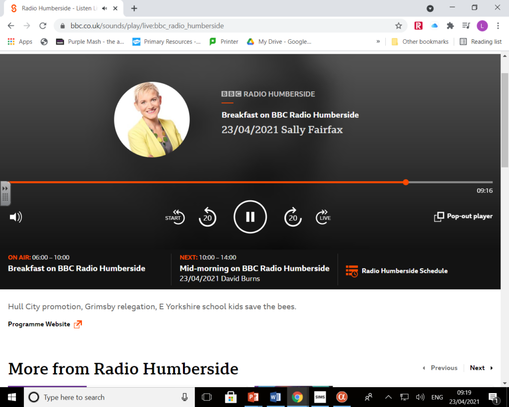 Class 4 – Speak live BBC Radio Humberside Class 4 Blog